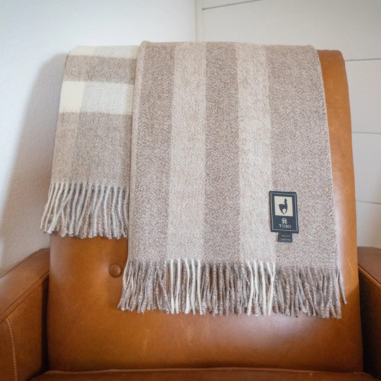 100% Baby Alpaca Wool Throw Blanket - Eco