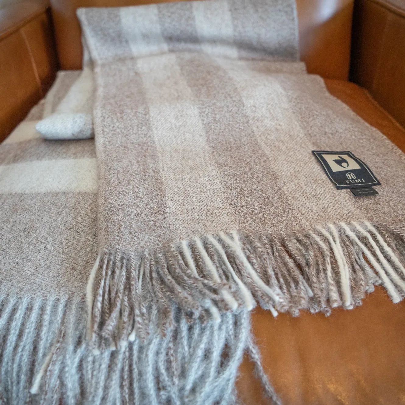 100% Baby Alpaca Wool Throw Blanket - Eco