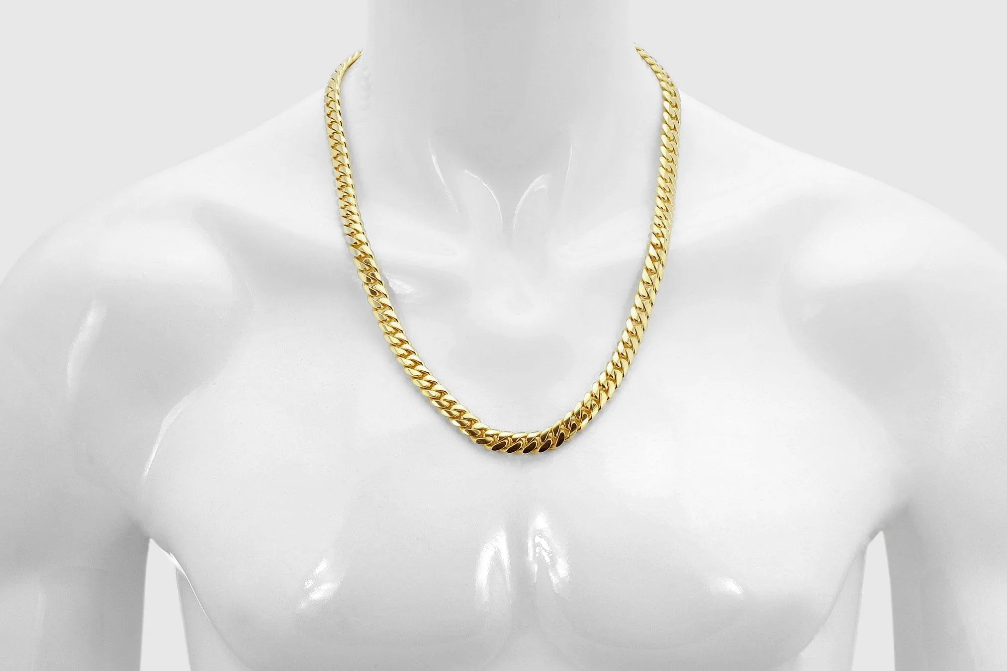 10mm Solid Miami Cuban Gold Necklace
