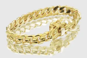 11mm Solid Miami Cuban Gold Bracelet
