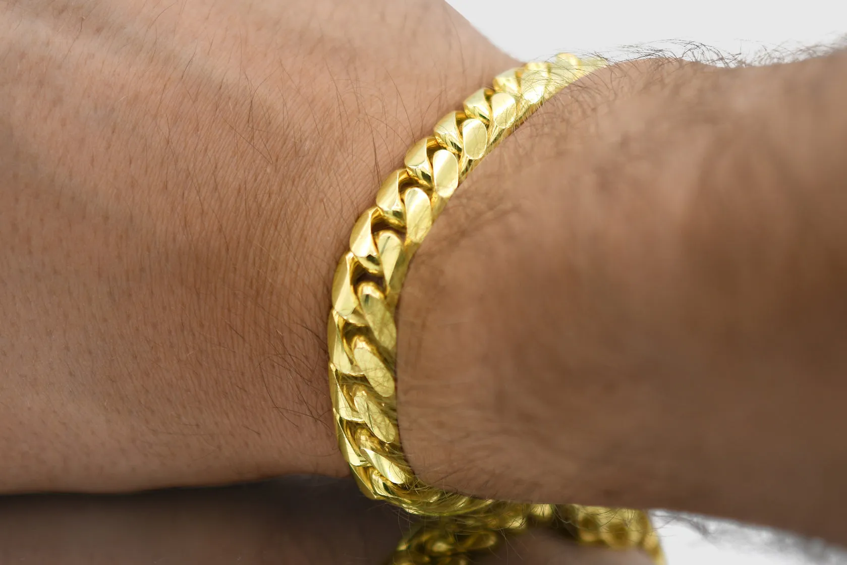 11mm Solid Miami Cuban Gold Bracelet
