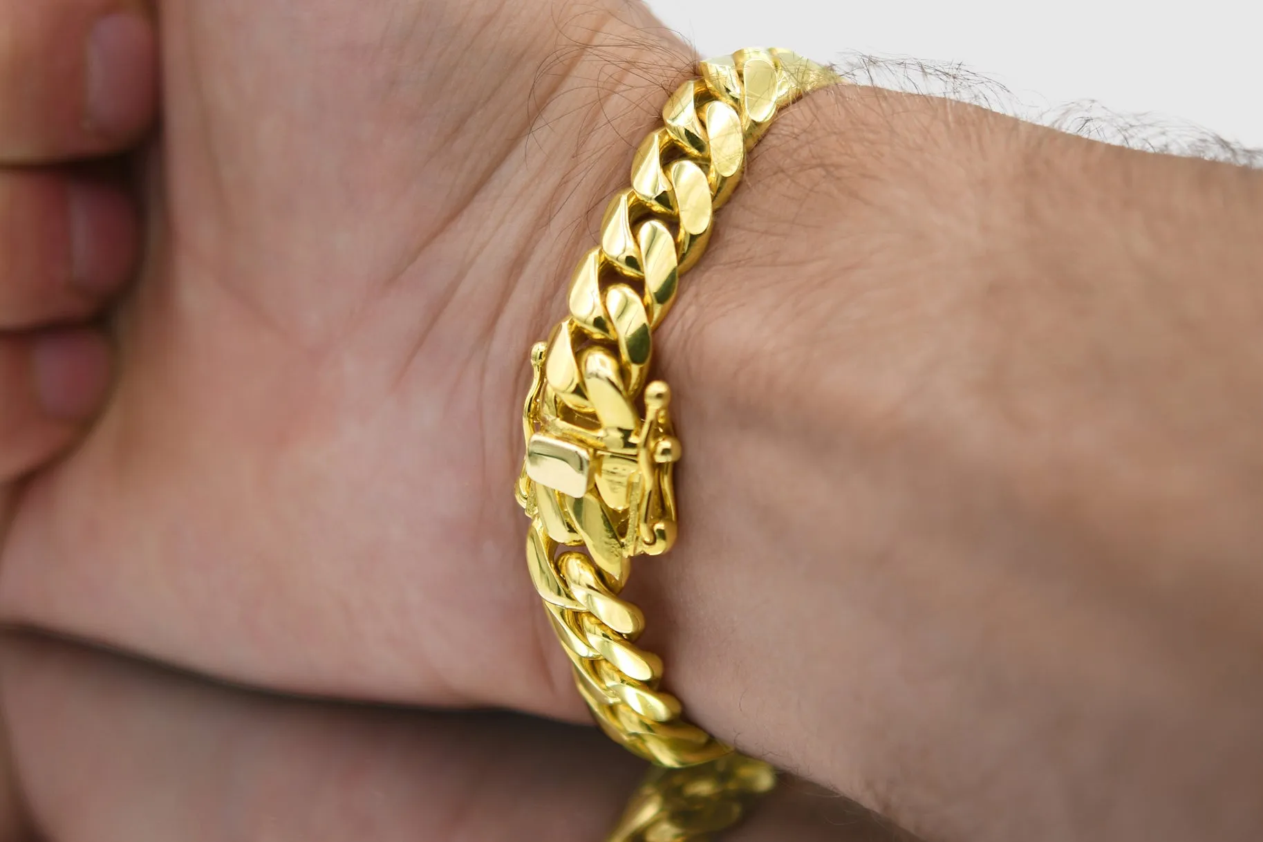 11mm Solid Miami Cuban Gold Bracelet