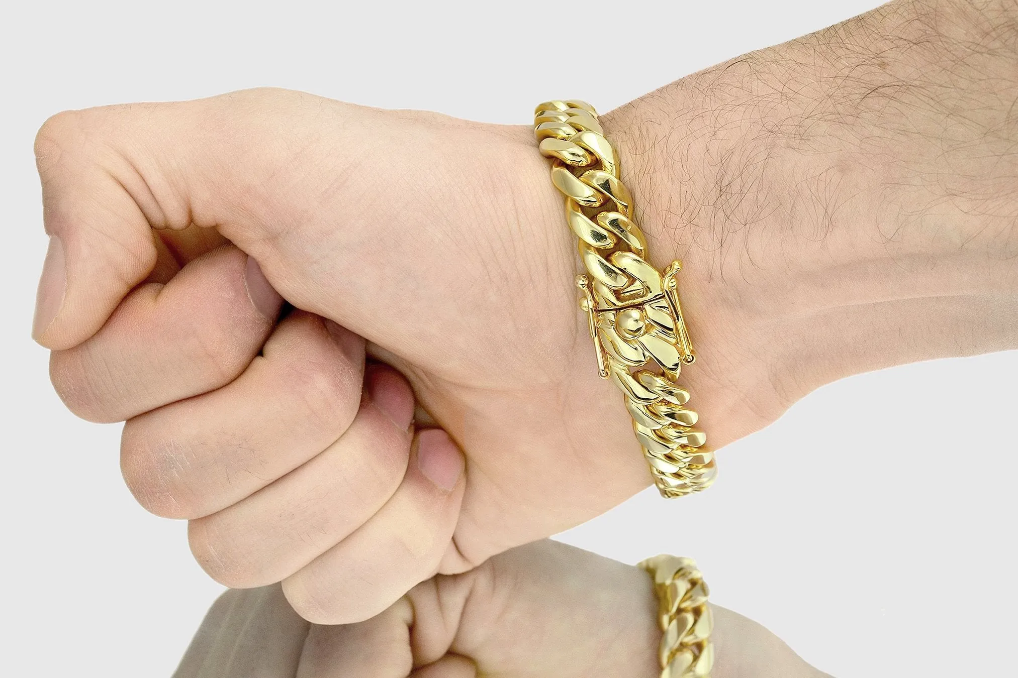 12mm Solid Miami Cuban Gold Bracelet