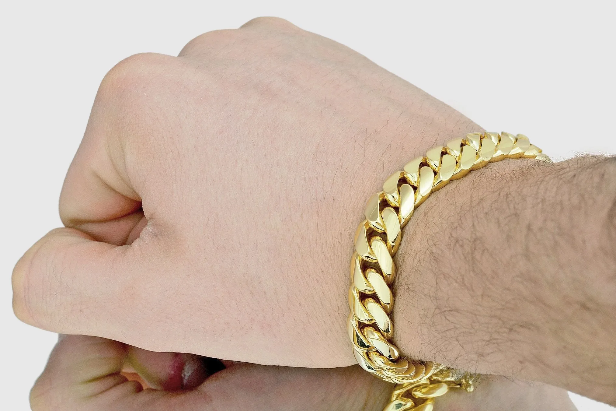 12mm Solid Miami Cuban Gold Bracelet
