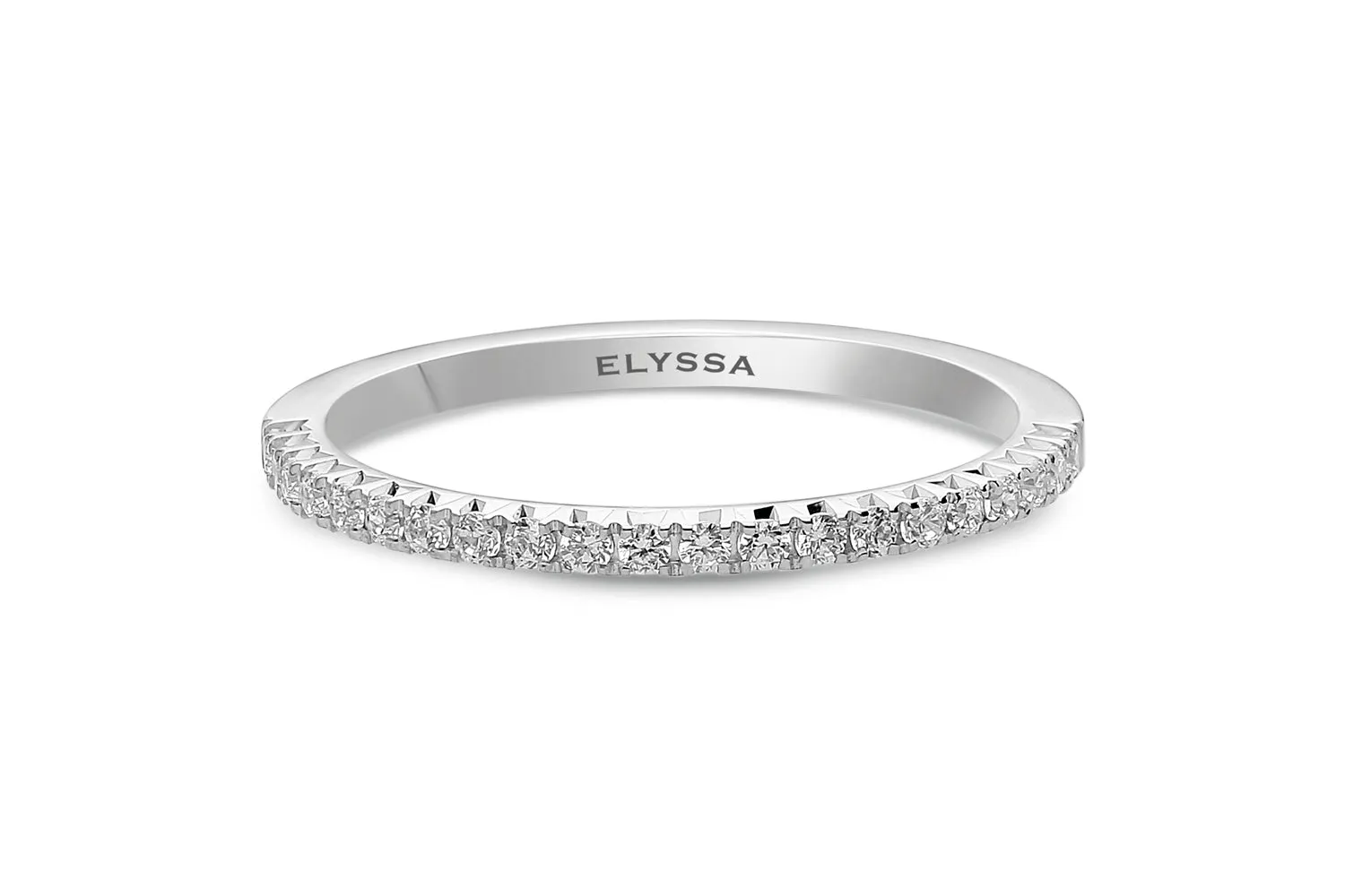 14K Gold 1.8mm French Cut Half Way Diamond Wedding Band