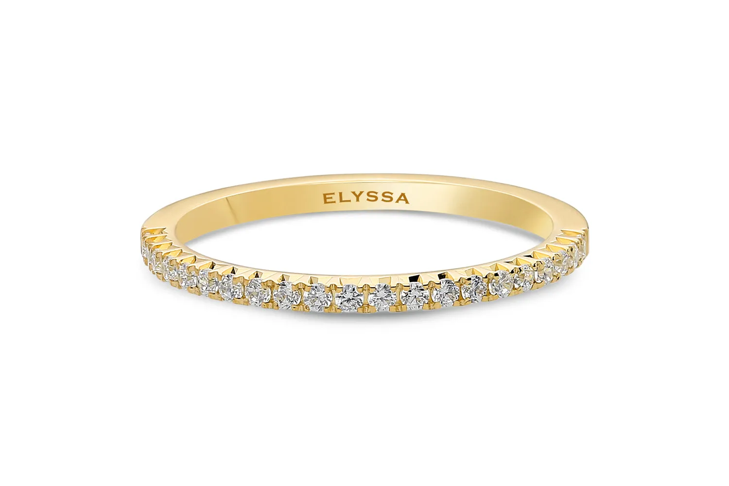 14K Gold 1.8mm French Cut Half Way Diamond Wedding Band