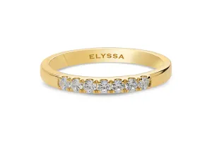 14K Gold 2.2mm 7 stone Diamond Wedding Band