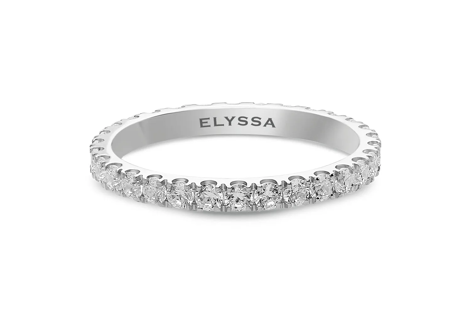 14K Gold 2.2mm All Around Diamond Wedding Band