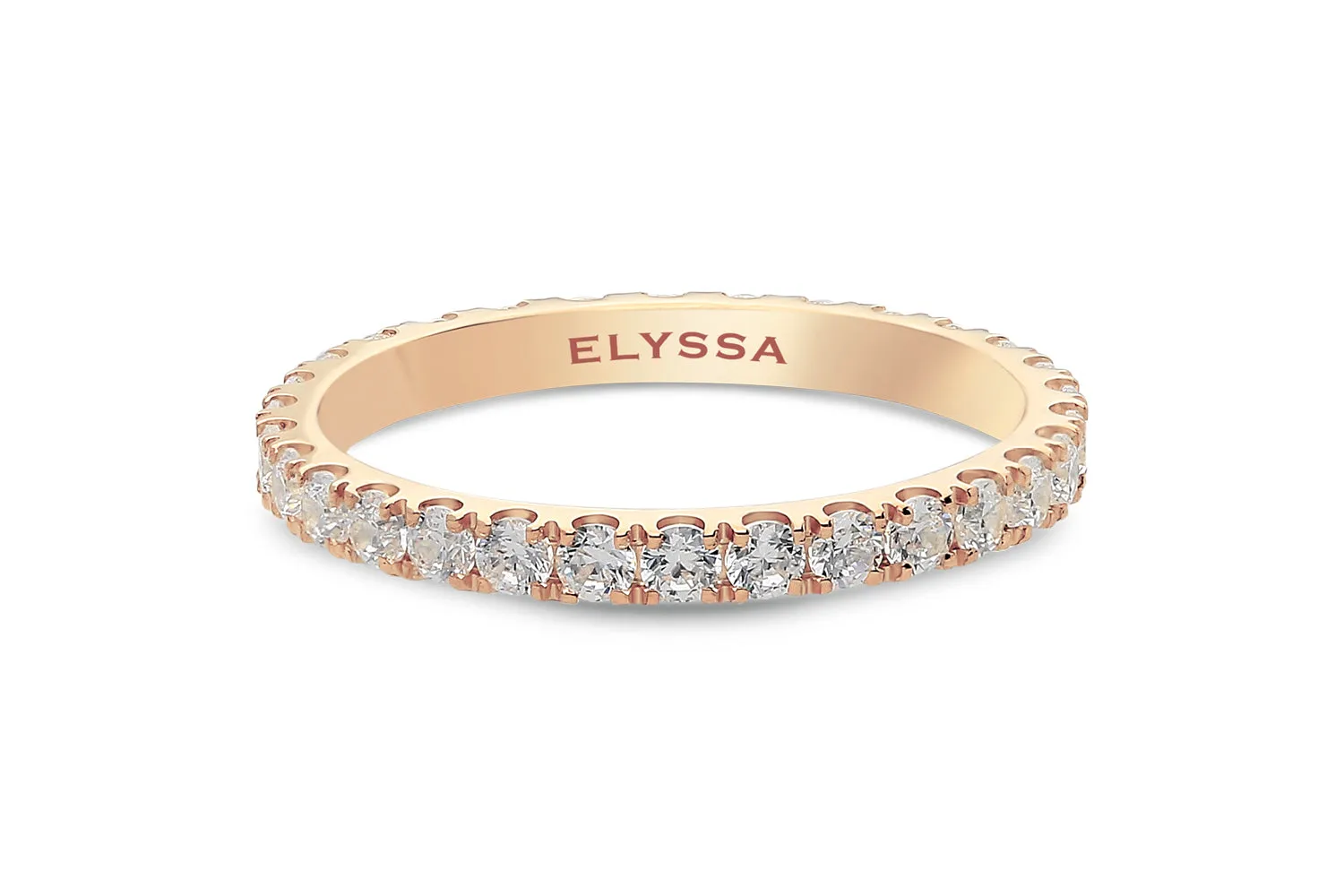 14K Gold 2.2mm All Around Diamond Wedding Band