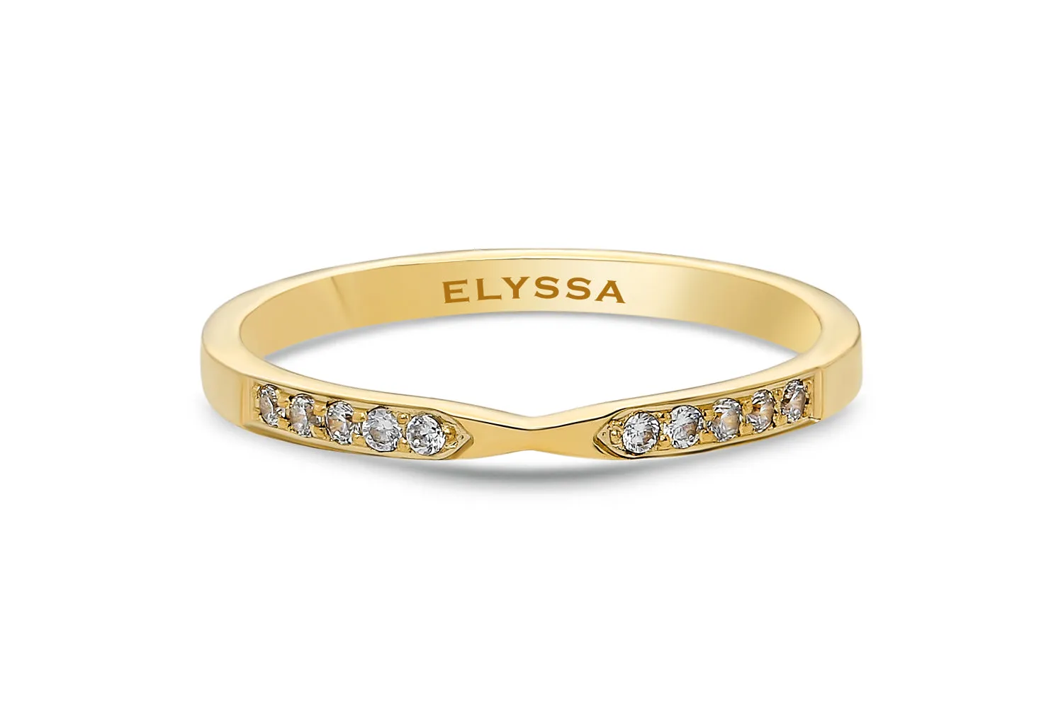 14K Gold 2mm Thin X Diamond Wedding Band