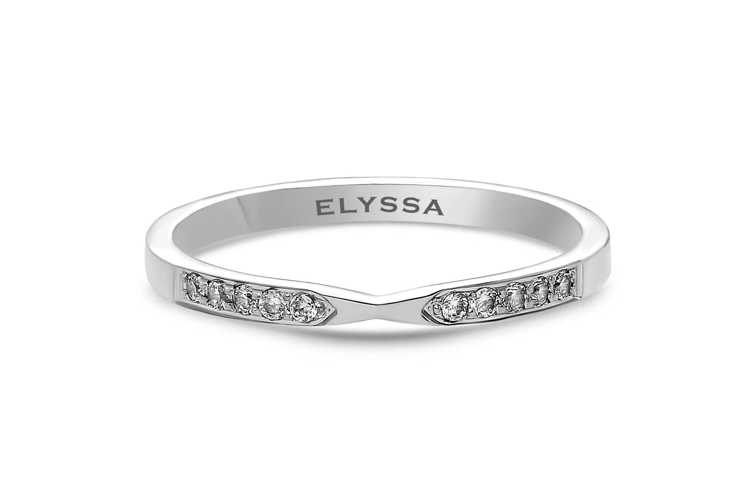 14K Gold 2mm Thin X Diamond Wedding Band