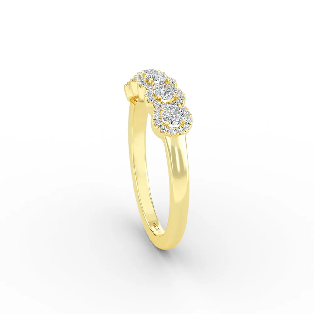 14K Gold 5 Stone Diamond Annivesary Ring
