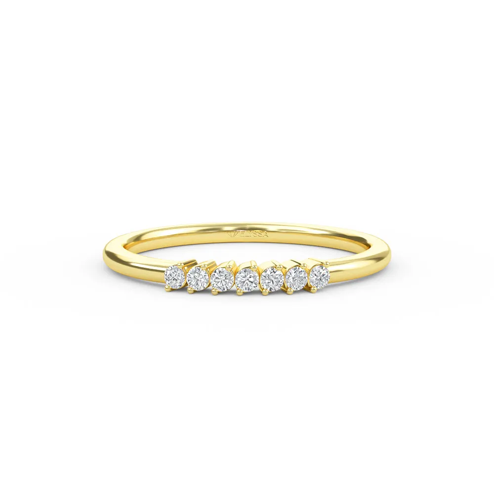 14K Gold 7 Stone Diamond Wedding Band