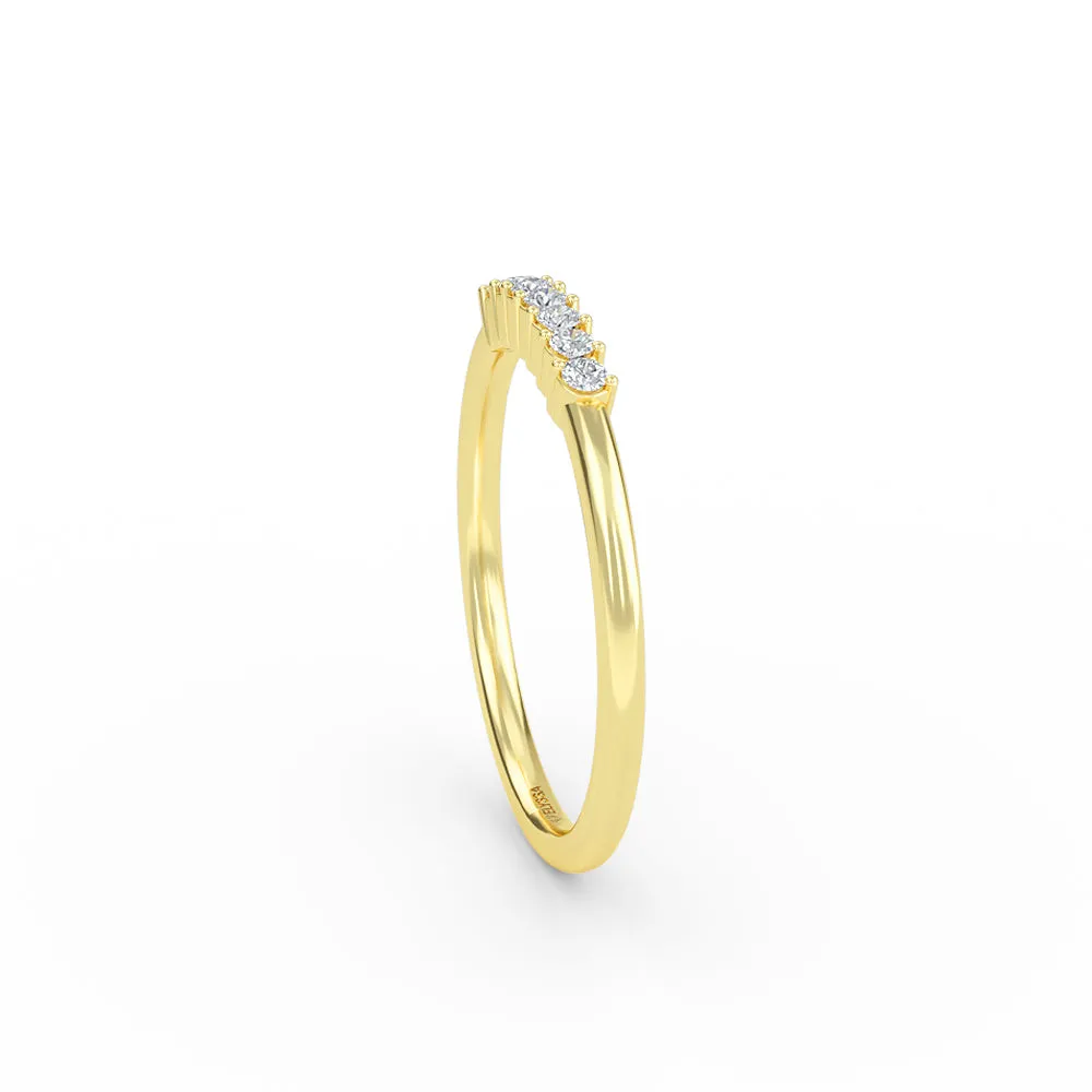 14K Gold 7 Stone Diamond Wedding Band
