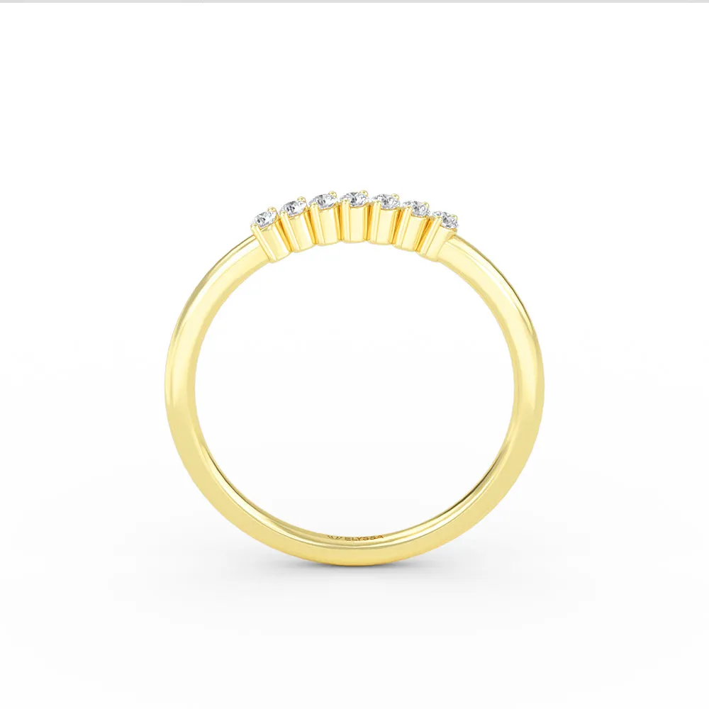14K Gold 7 Stone Diamond Wedding Band