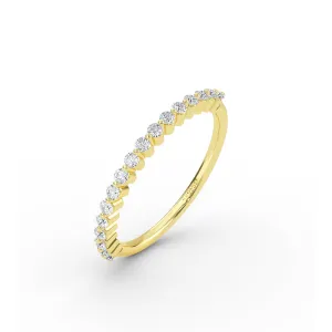 14K Gold Half Eternity Diamond Wedding Band