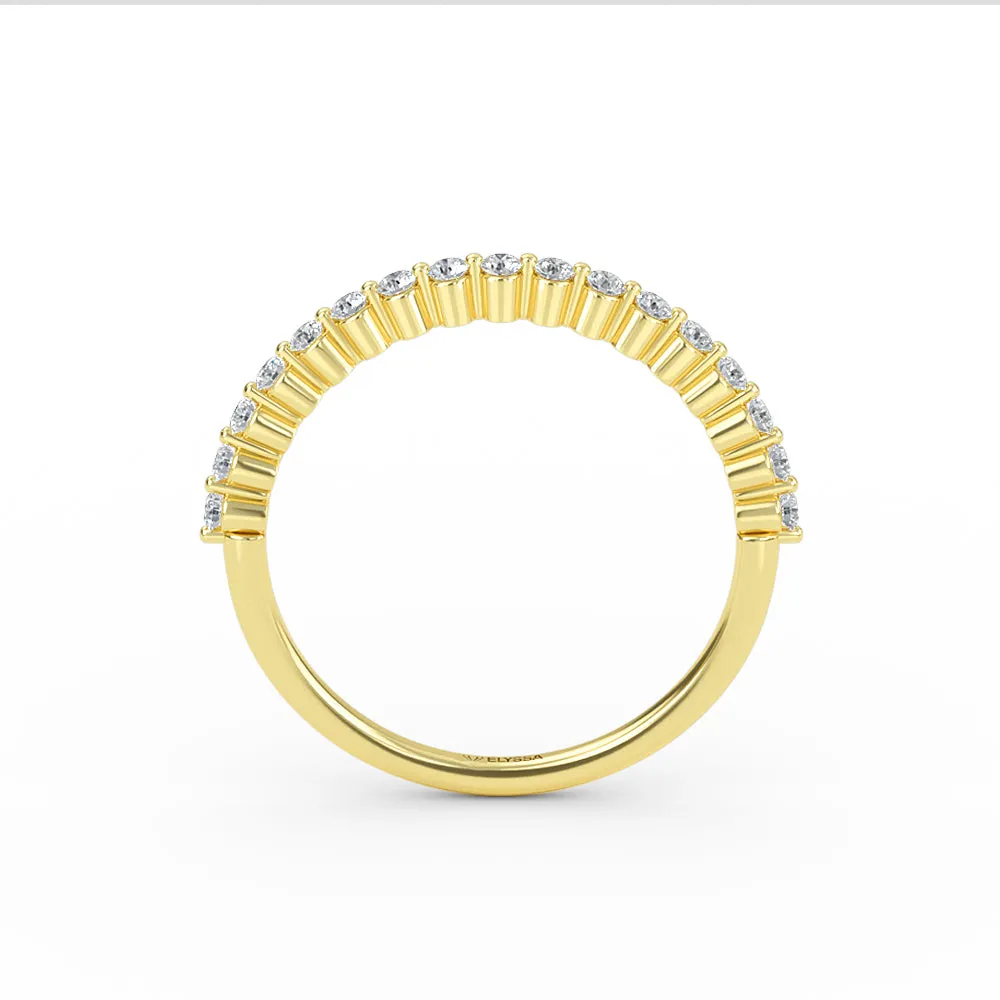 14K Gold Half Eternity Diamond Wedding Band