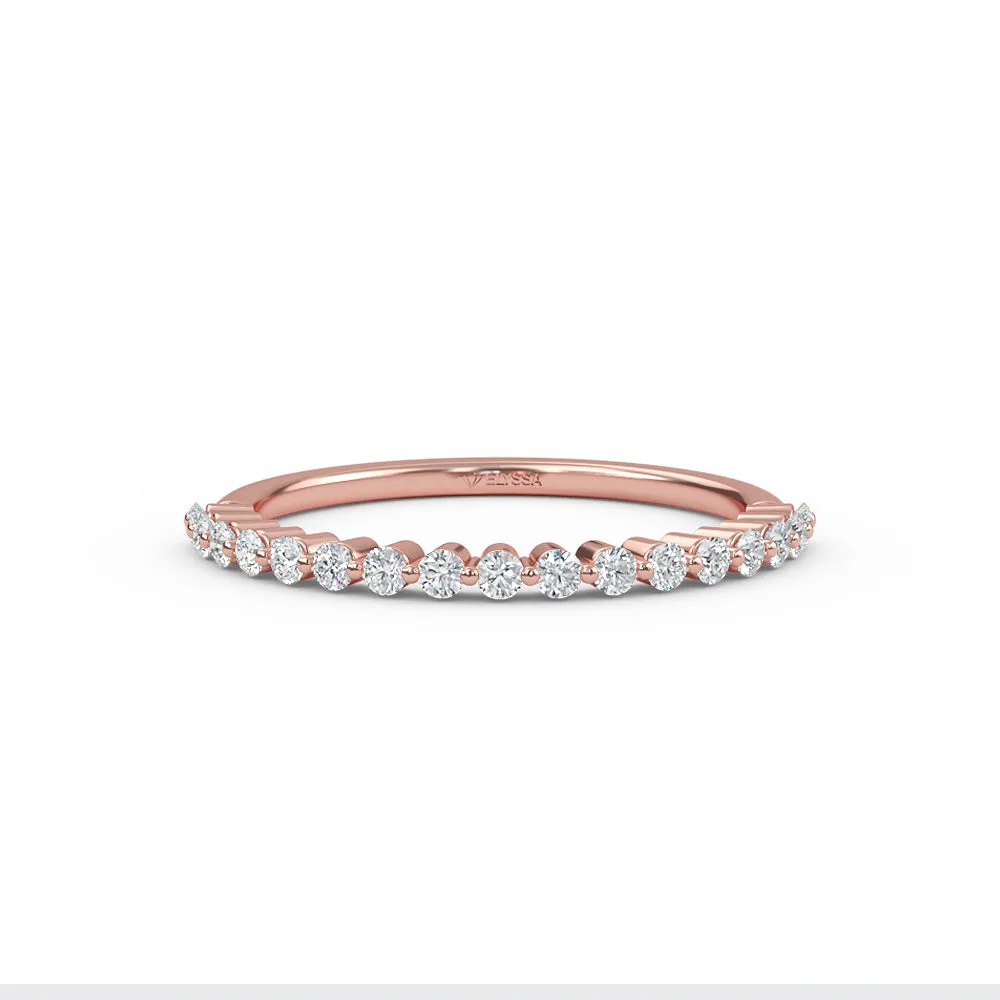 14K Gold Half Eternity Diamond Wedding Band