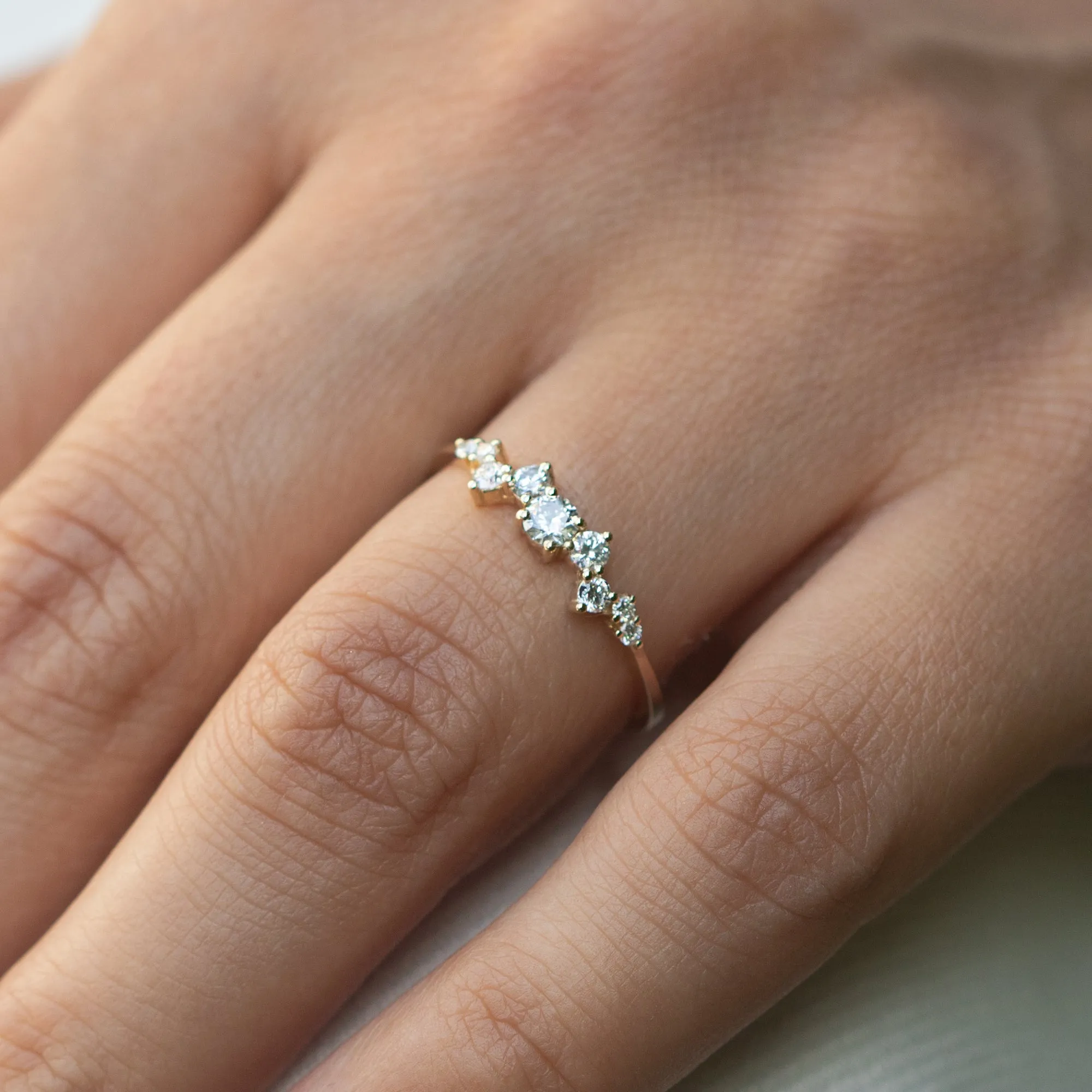 14K Gold Multi Stone Diamond Ring
