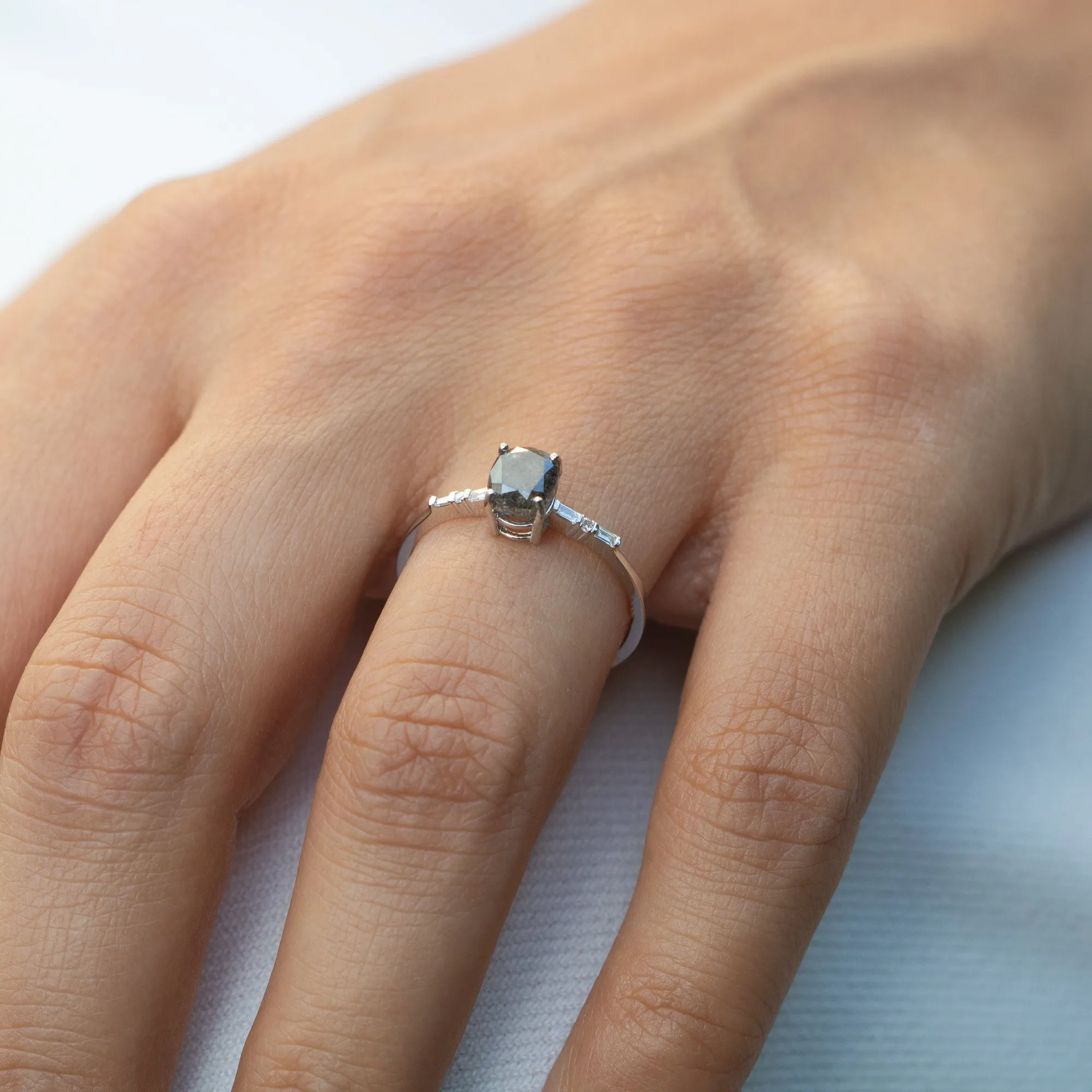 14K Gold Salt and Pepper Diamond Ring