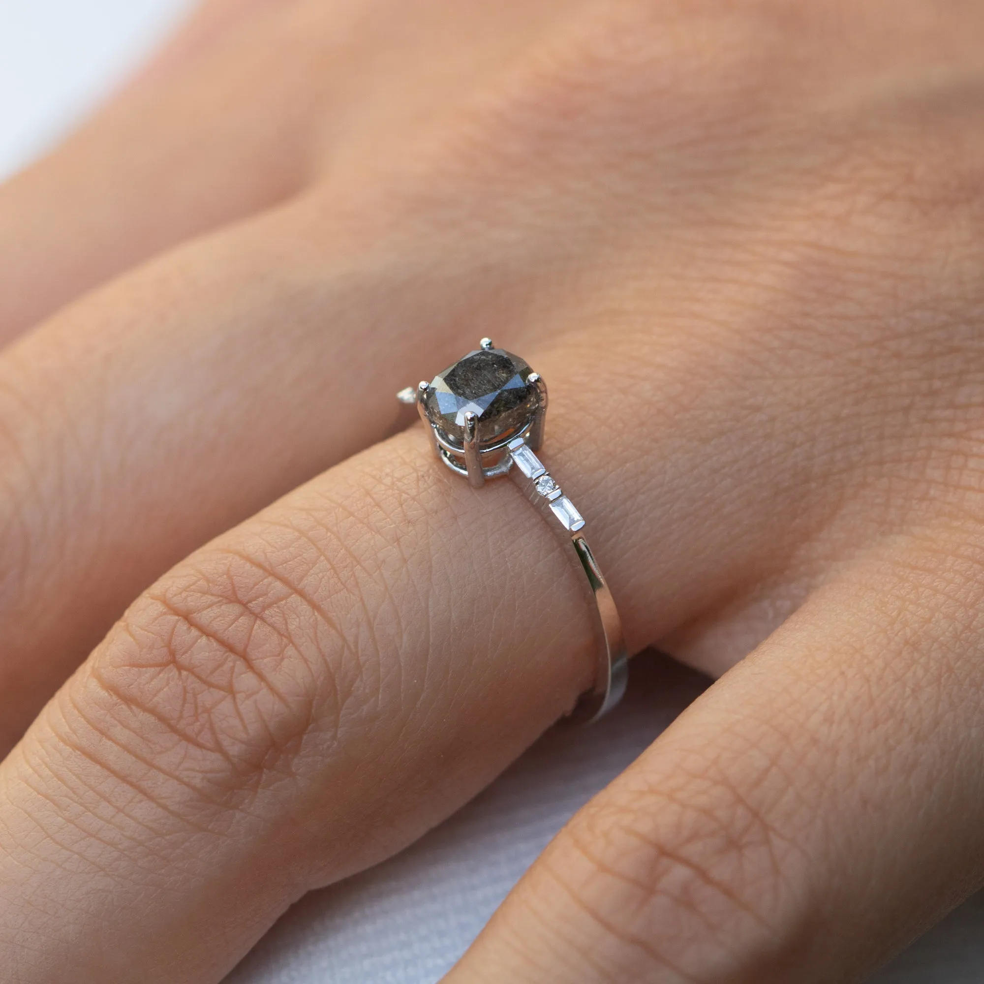 14K Gold Salt and Pepper Diamond Ring
