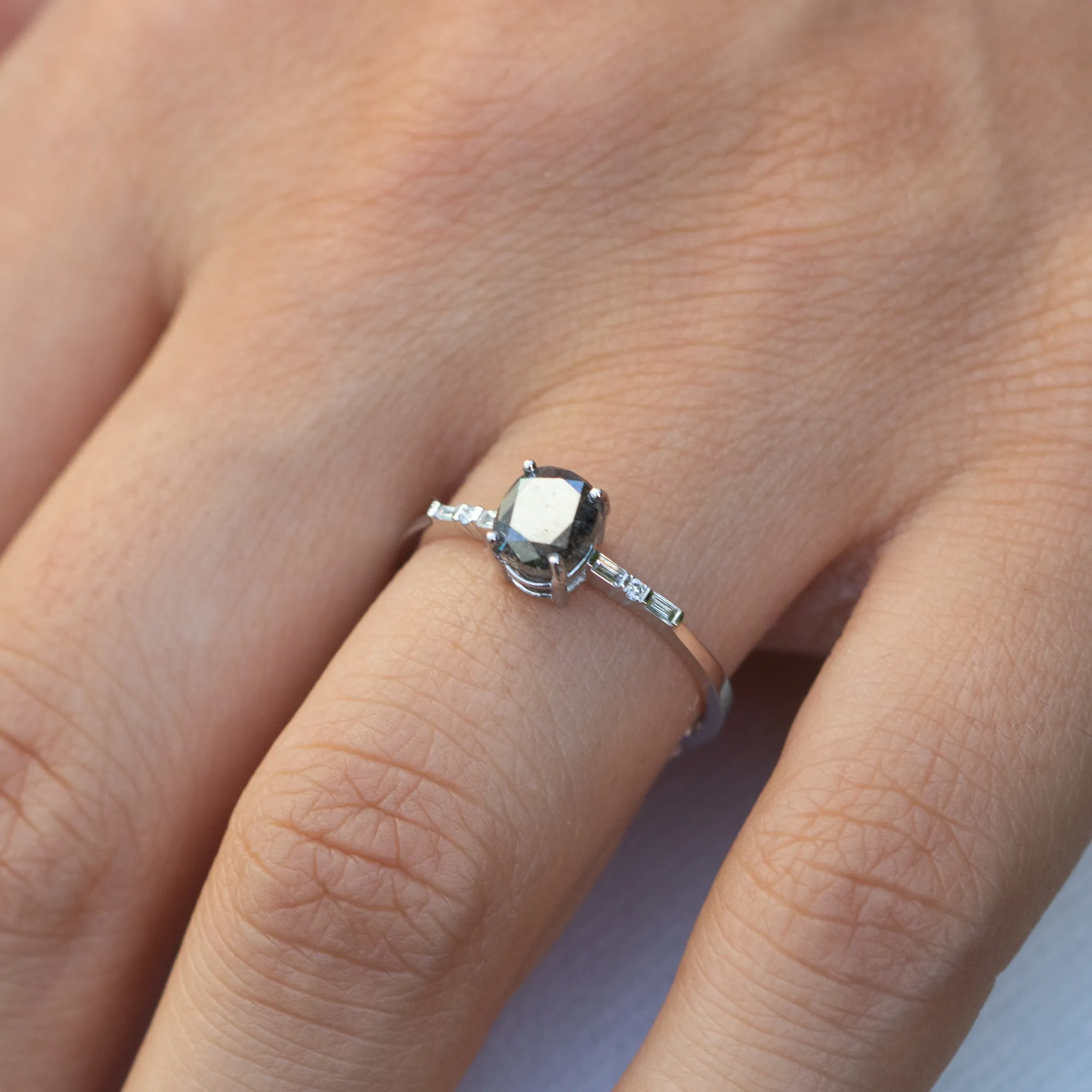 14K Gold Salt and Pepper Diamond Ring