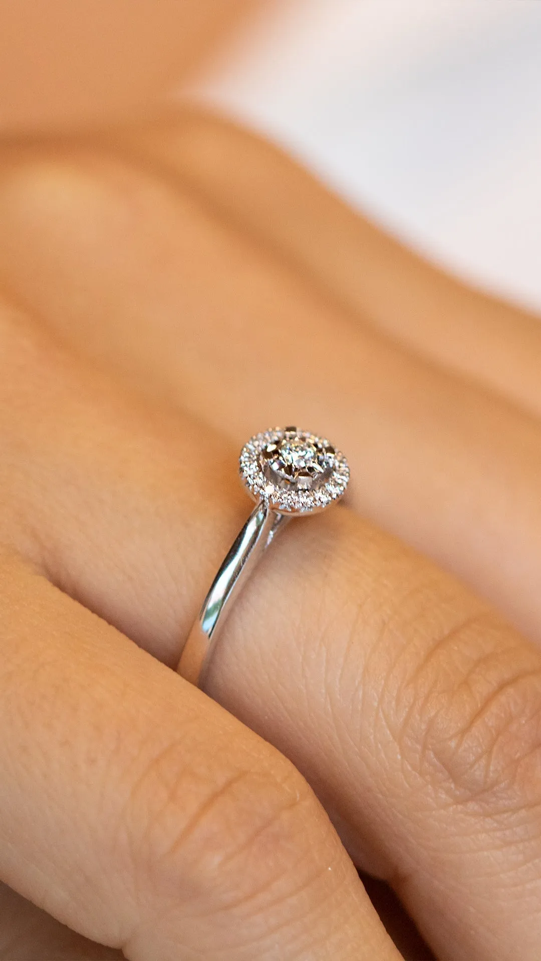 14K Halo Diamond Ring