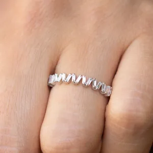 14K White Gold Stackable Baguette Diamond Ring