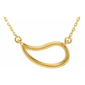 14K Yellow Paisley 18" Neckalce