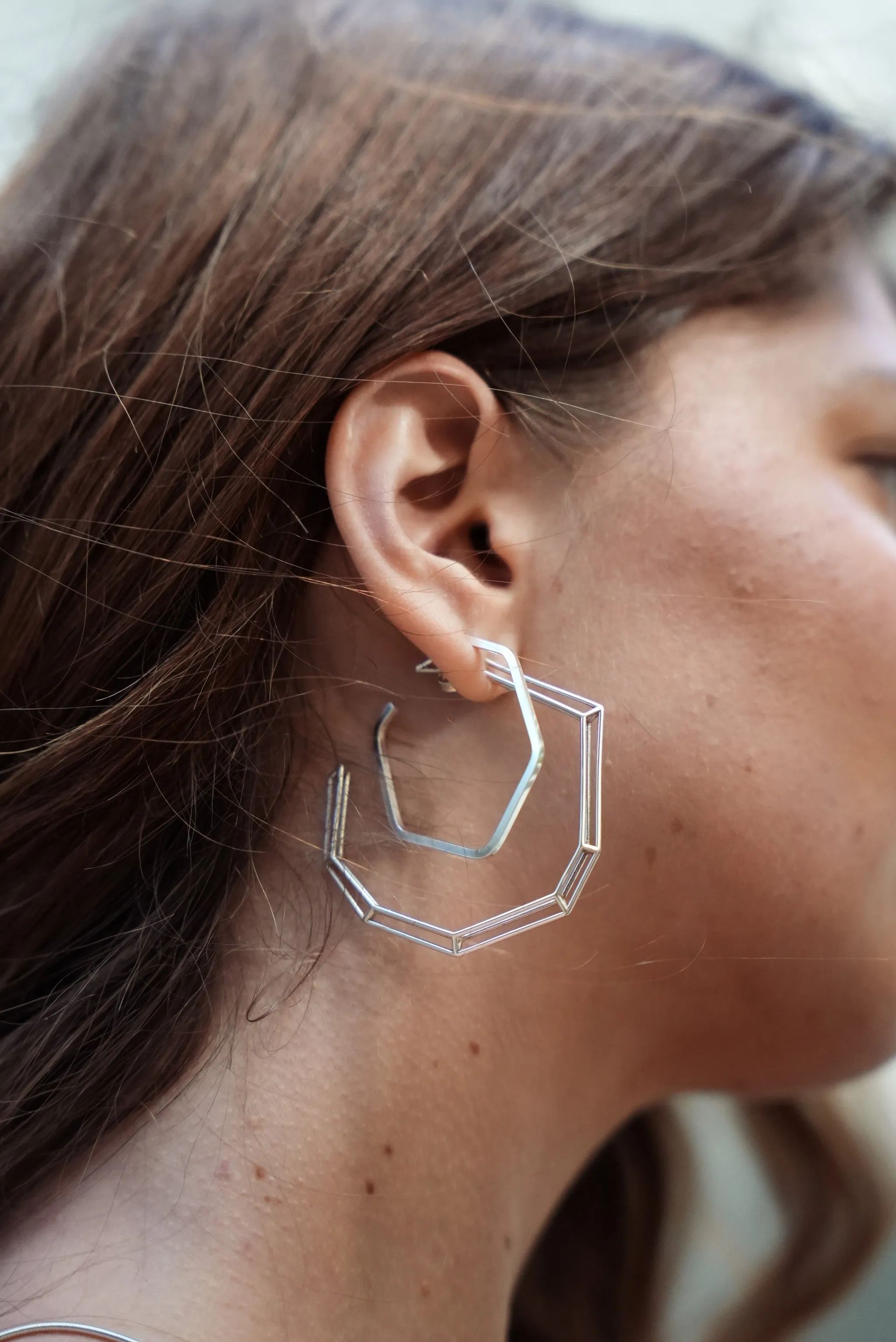 18K Gold Plated Brass "Strength Hoops" in Large