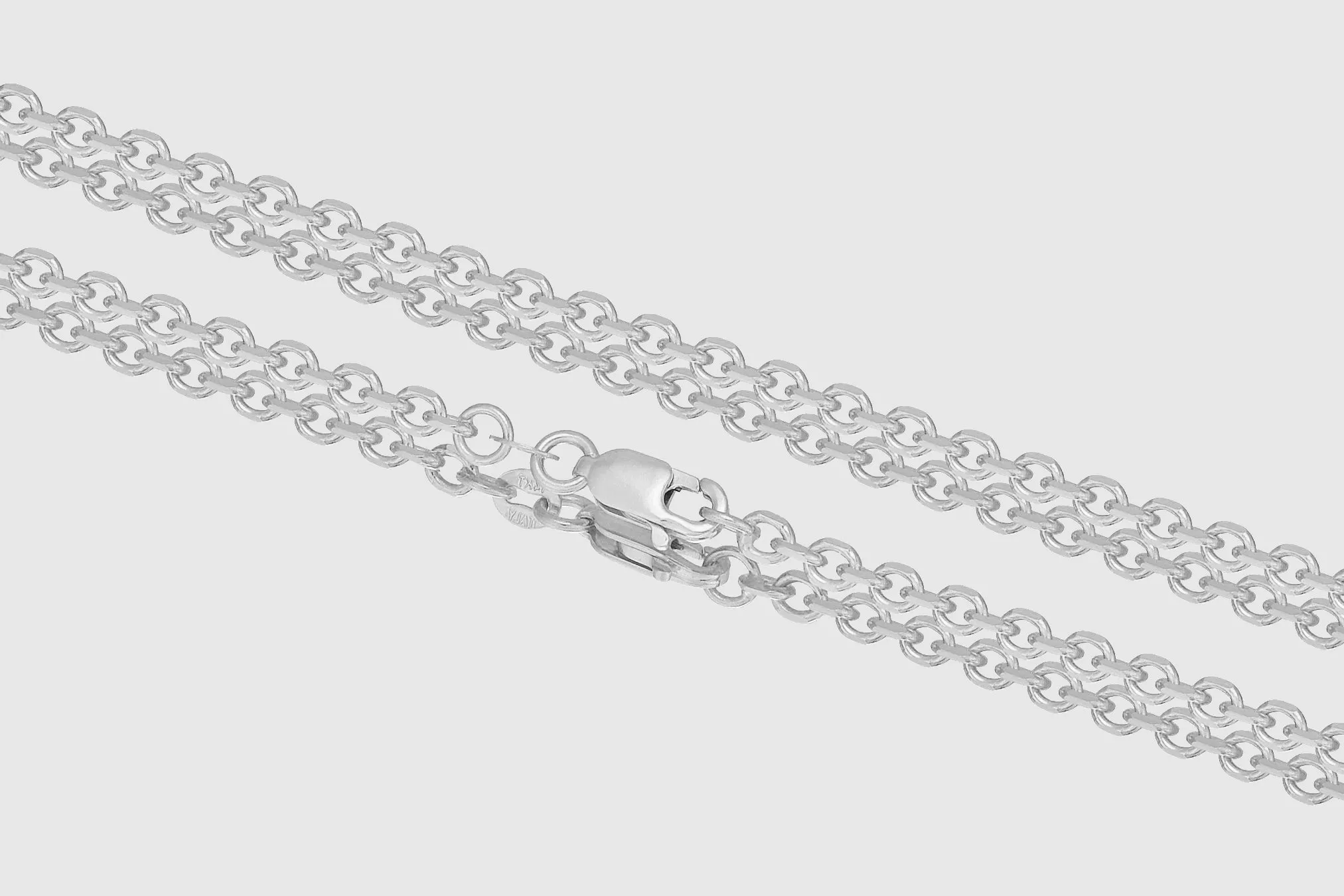 1mm - 3mm Cable Necklace - 14k White Gold