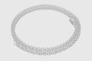 1mm - 3mm Cable Necklace - 14k White Gold
