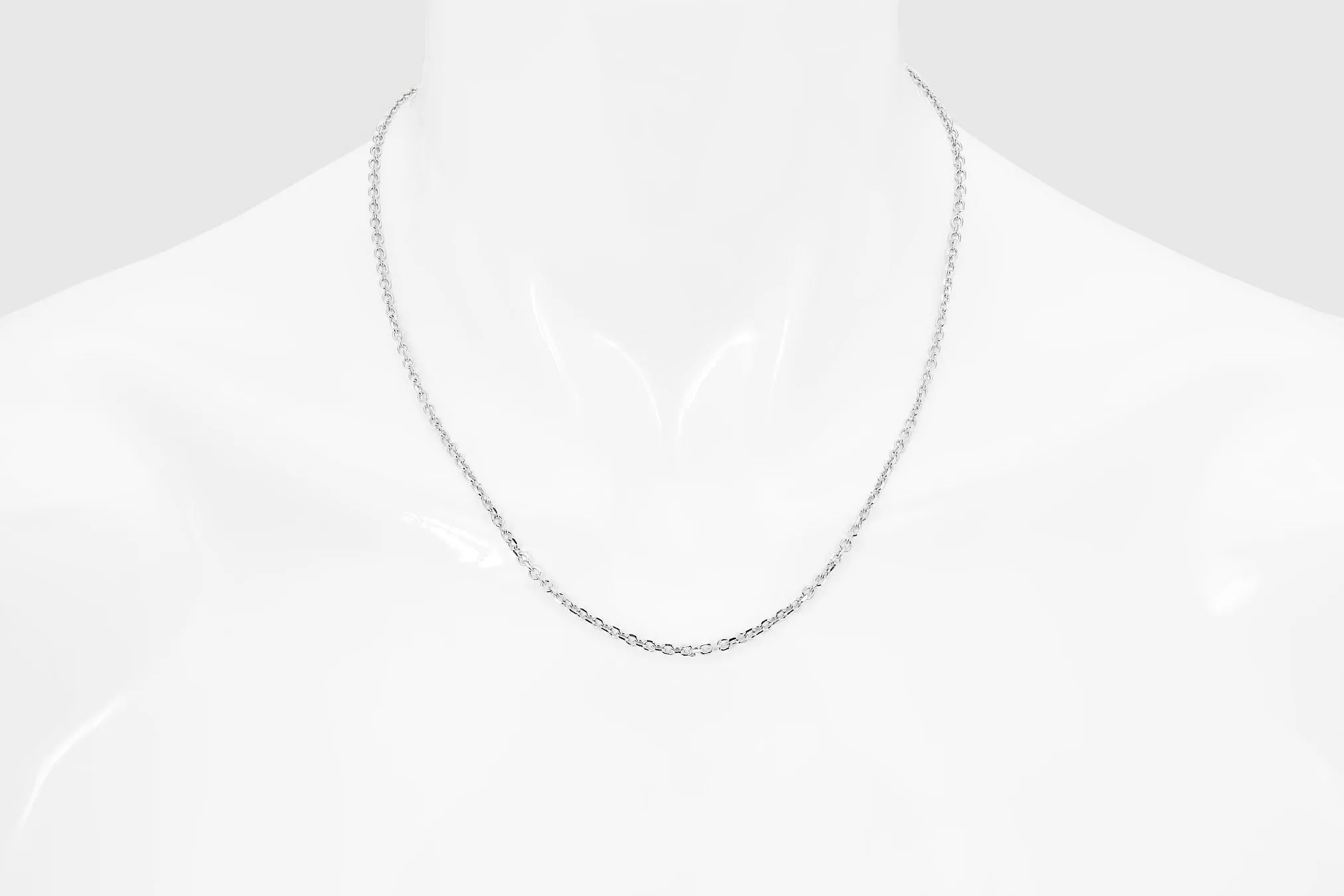 1mm - 3mm Cable Necklace - 14k White Gold