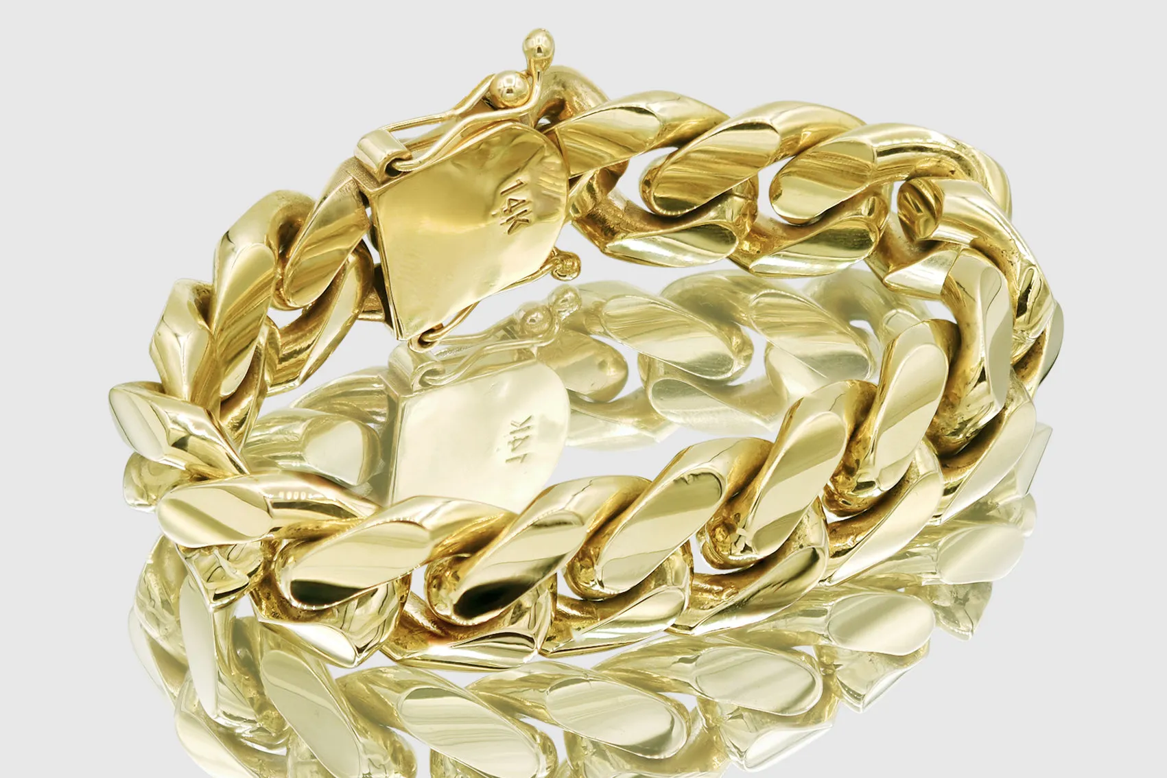 20mm Hollow 14K Miami Cuban Gold Bracelet