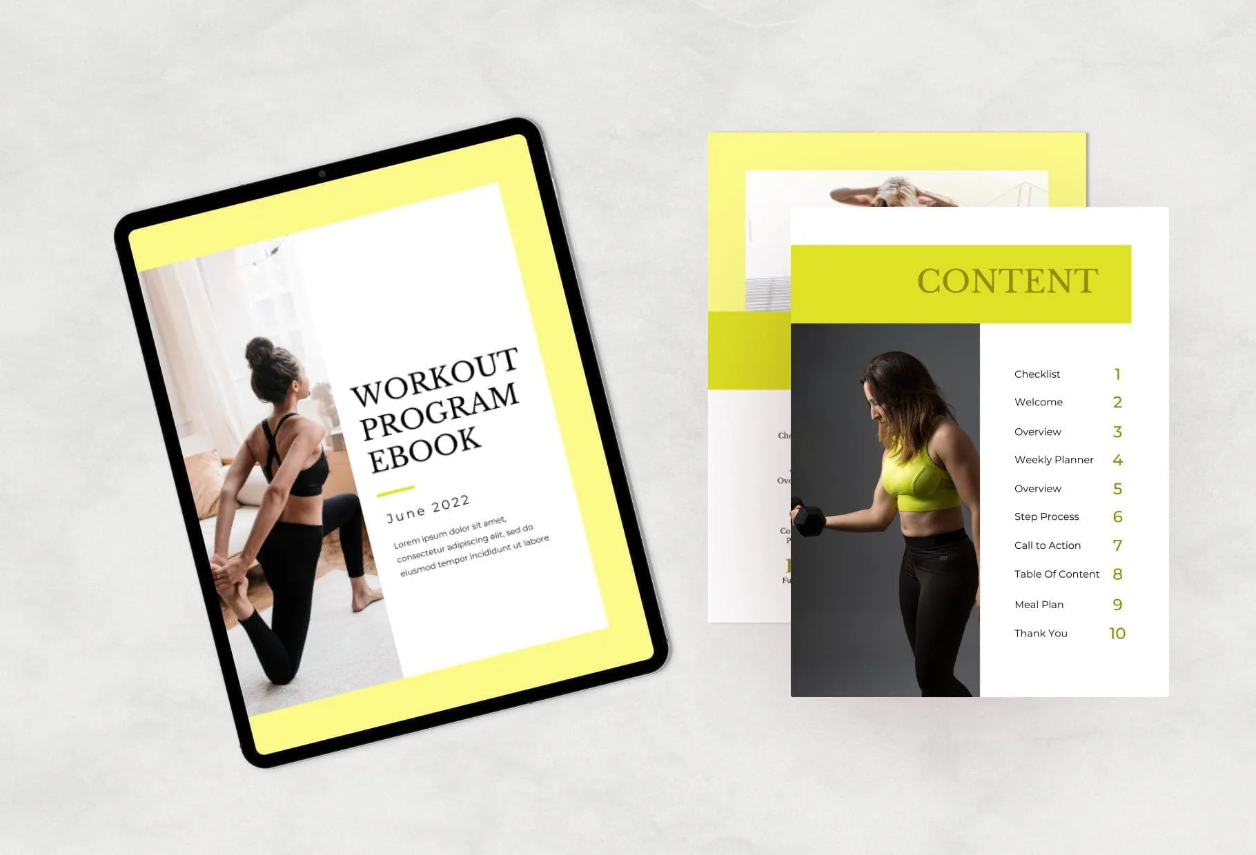21 Page Workout Program Ebook Citrine Canva Templates