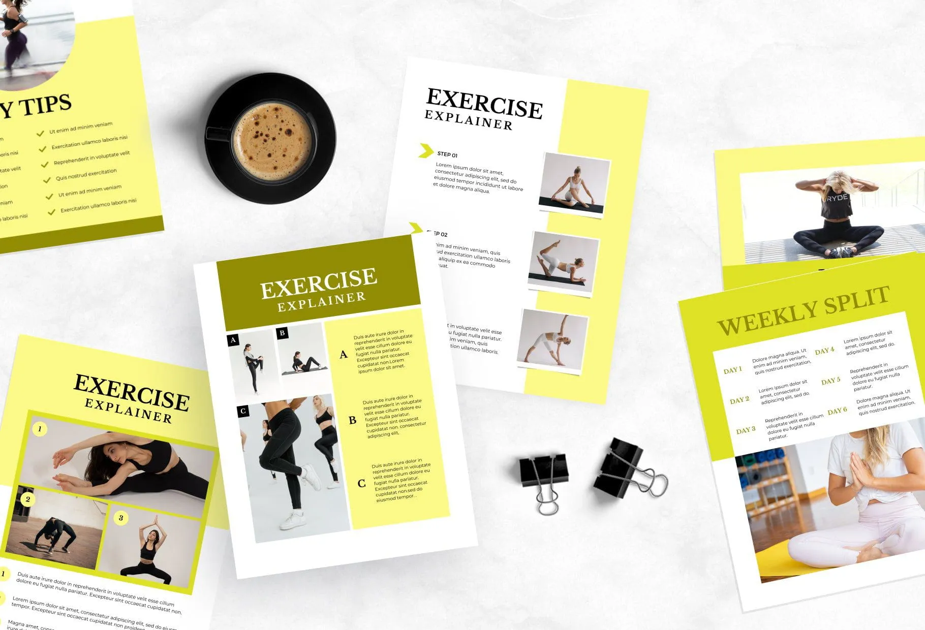 21 Page Workout Program Ebook Citrine Canva Templates