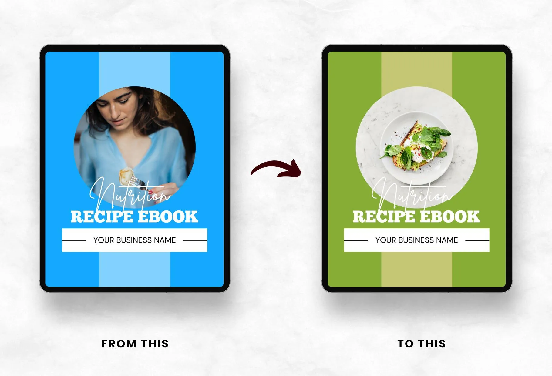 25 Page Nutrition Recipe Ebook Iceberg Editable Canva Templates
