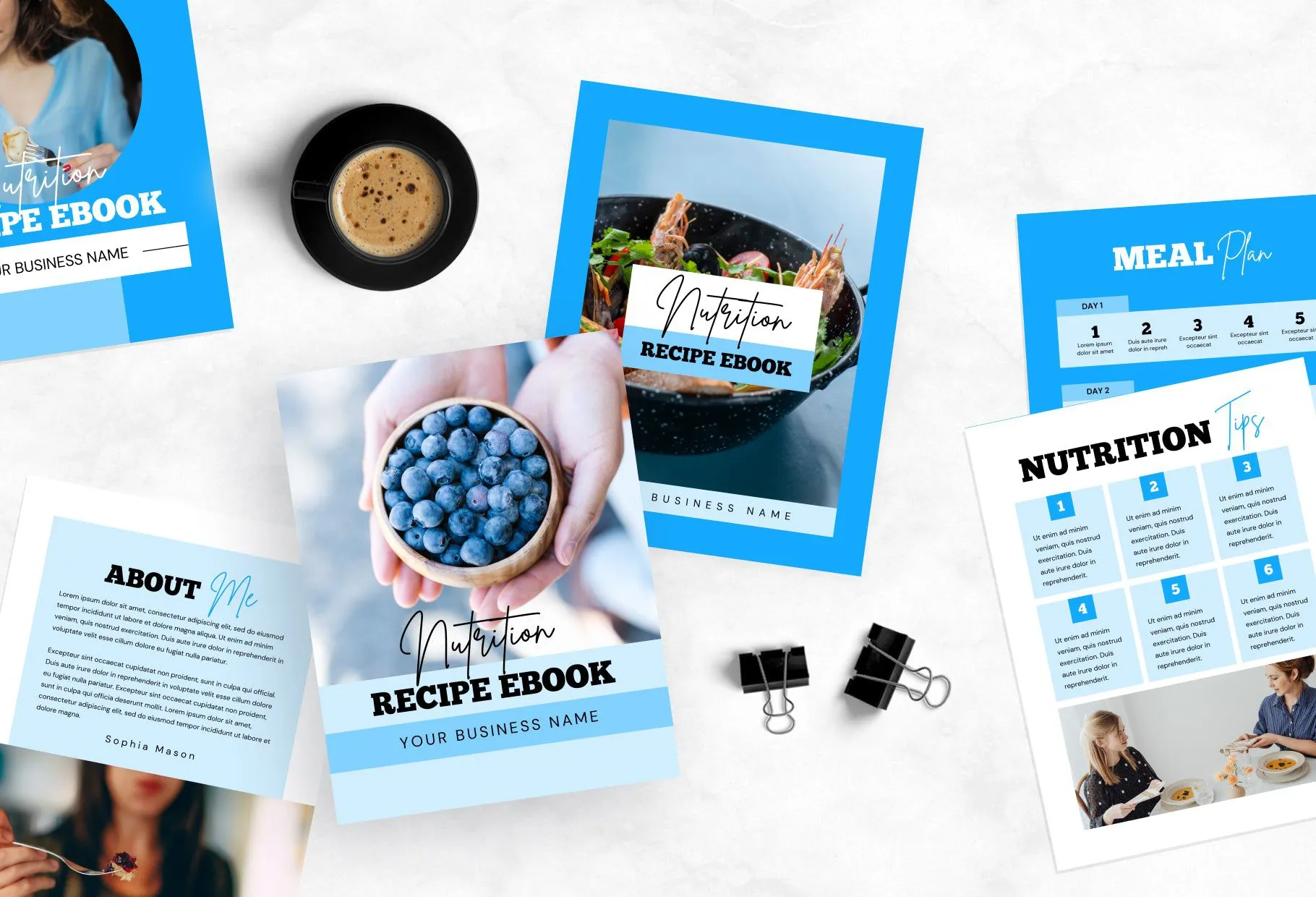 25 Page Nutrition Recipe Ebook Iceberg Editable Canva Templates