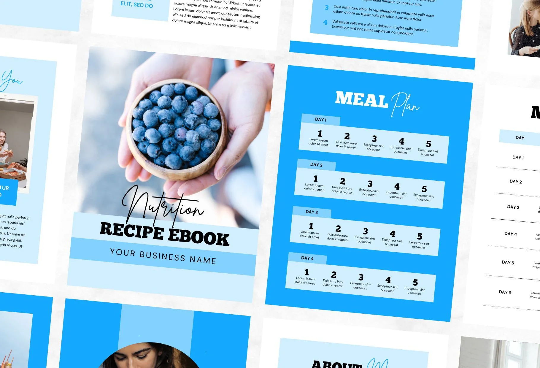25 Page Nutrition Recipe Ebook Iceberg Editable Canva Templates