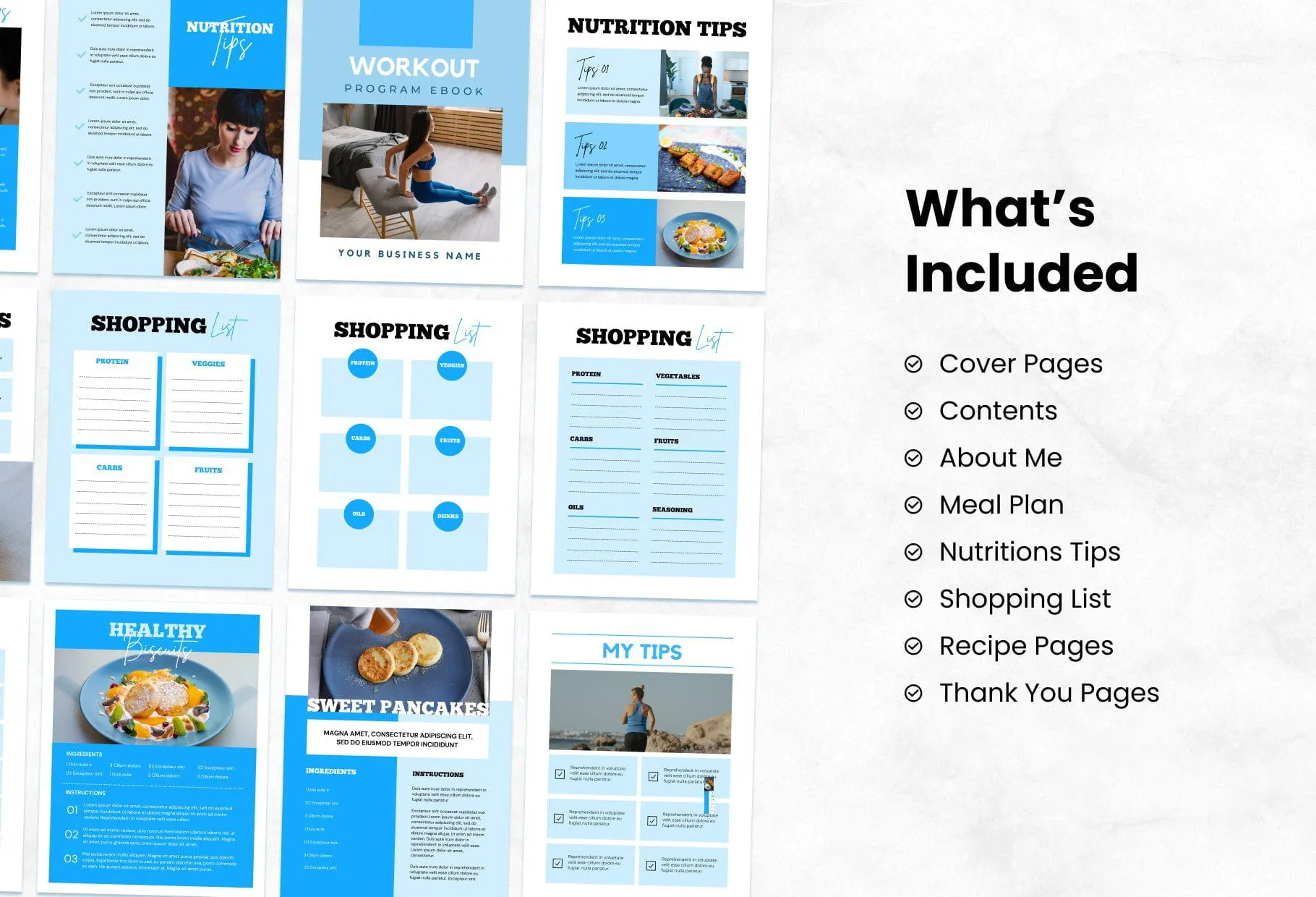 25 Page Nutrition Recipe Ebook Iceberg Editable Canva Templates