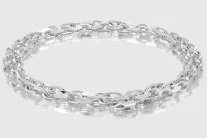 2.5mm - 4.5mm 14k Solid Heavy Cable Link White Gold Necklace