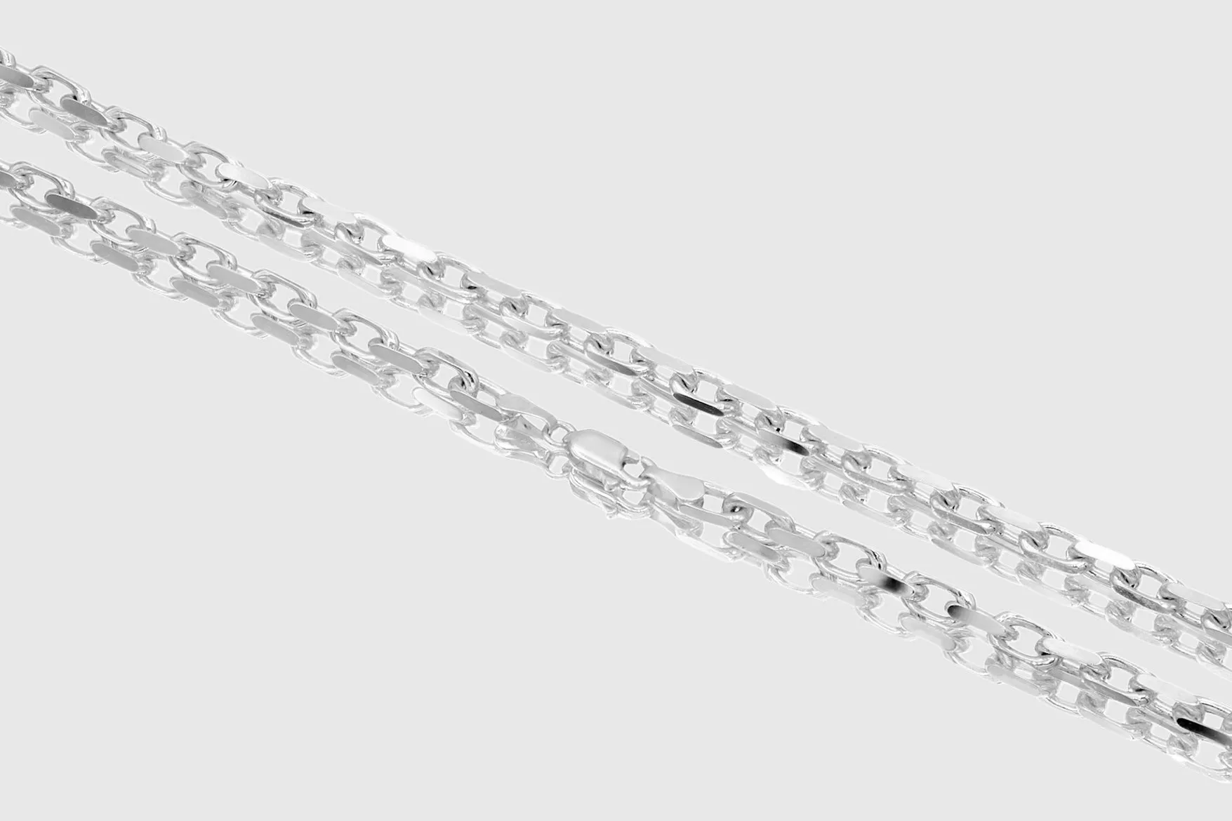 2.5mm - 4.5mm 14k Solid Heavy Cable Link White Gold Necklace