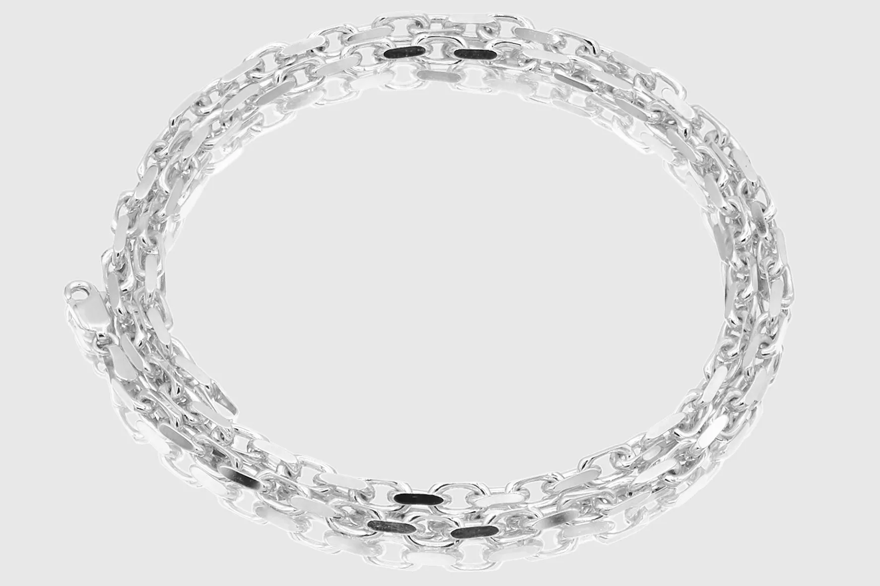 2.5mm - 4.5mm 14k Solid Heavy Cable Link White Gold Necklace