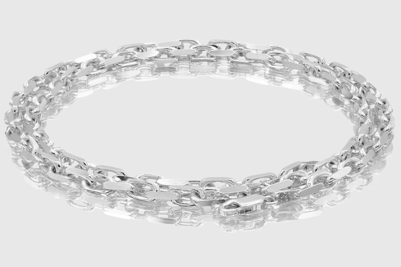 2.5mm - 4.5mm 14k Solid Heavy Cable Link White Gold Necklace