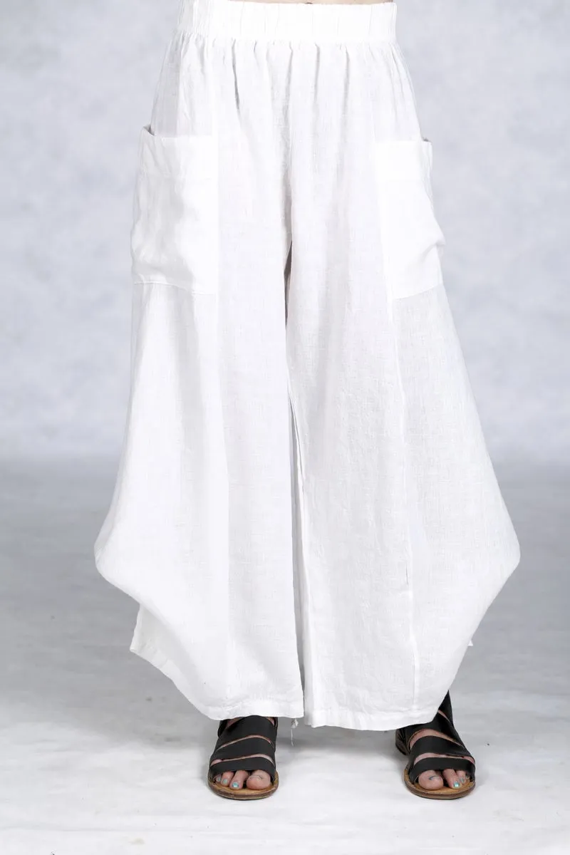 3243  Linen Billow Pant White-U
