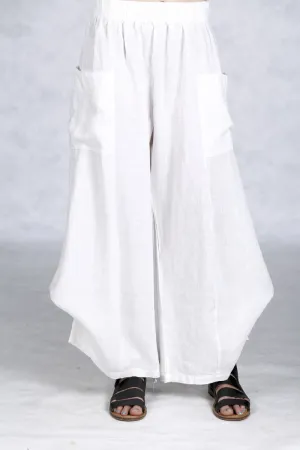3243  Linen Billow Pant White-U