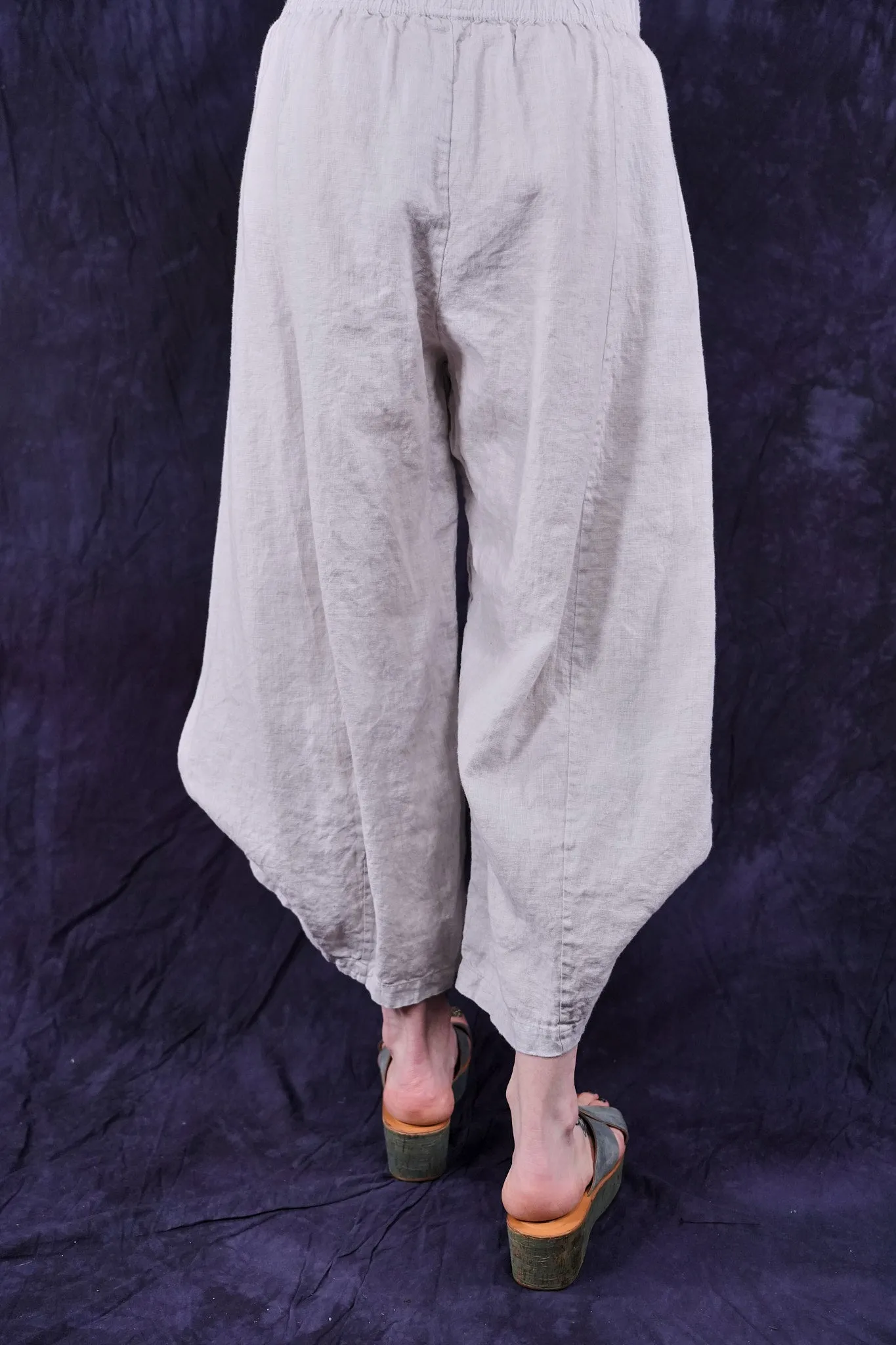3296 Crop Linen Billow Pant-Dove-U