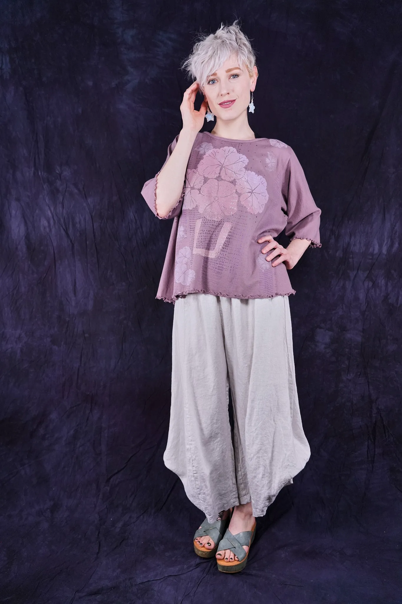 3296 Crop Linen Billow Pant-Dove-U