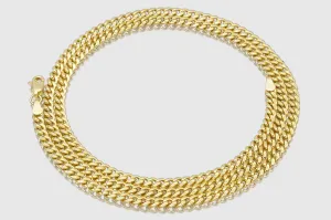 3.75mm Hollow Miami Cuban Yellow Gold Necklace