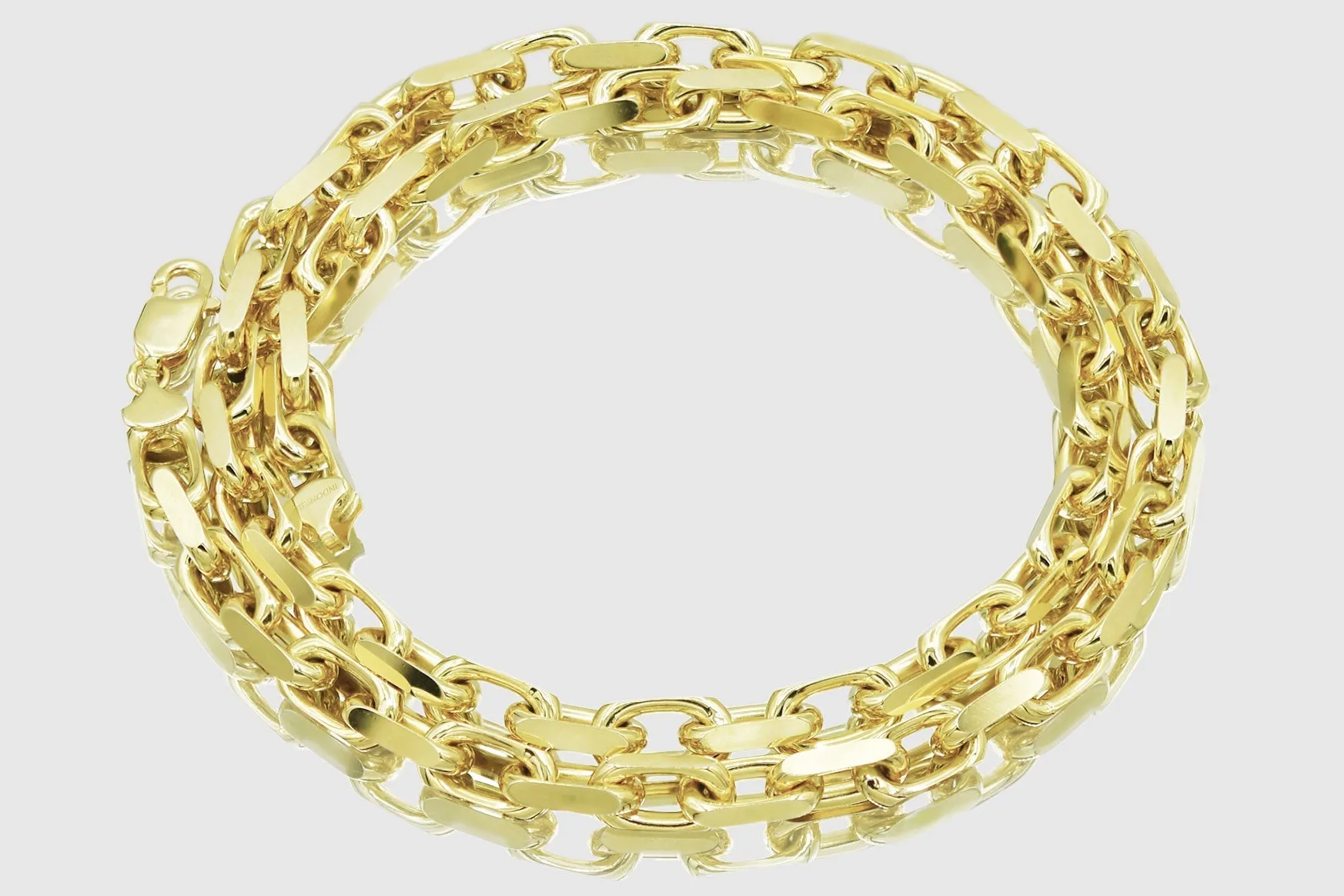 3mm - 8mm 10k Solid Heavy Cable Link Yellow Gold Necklace